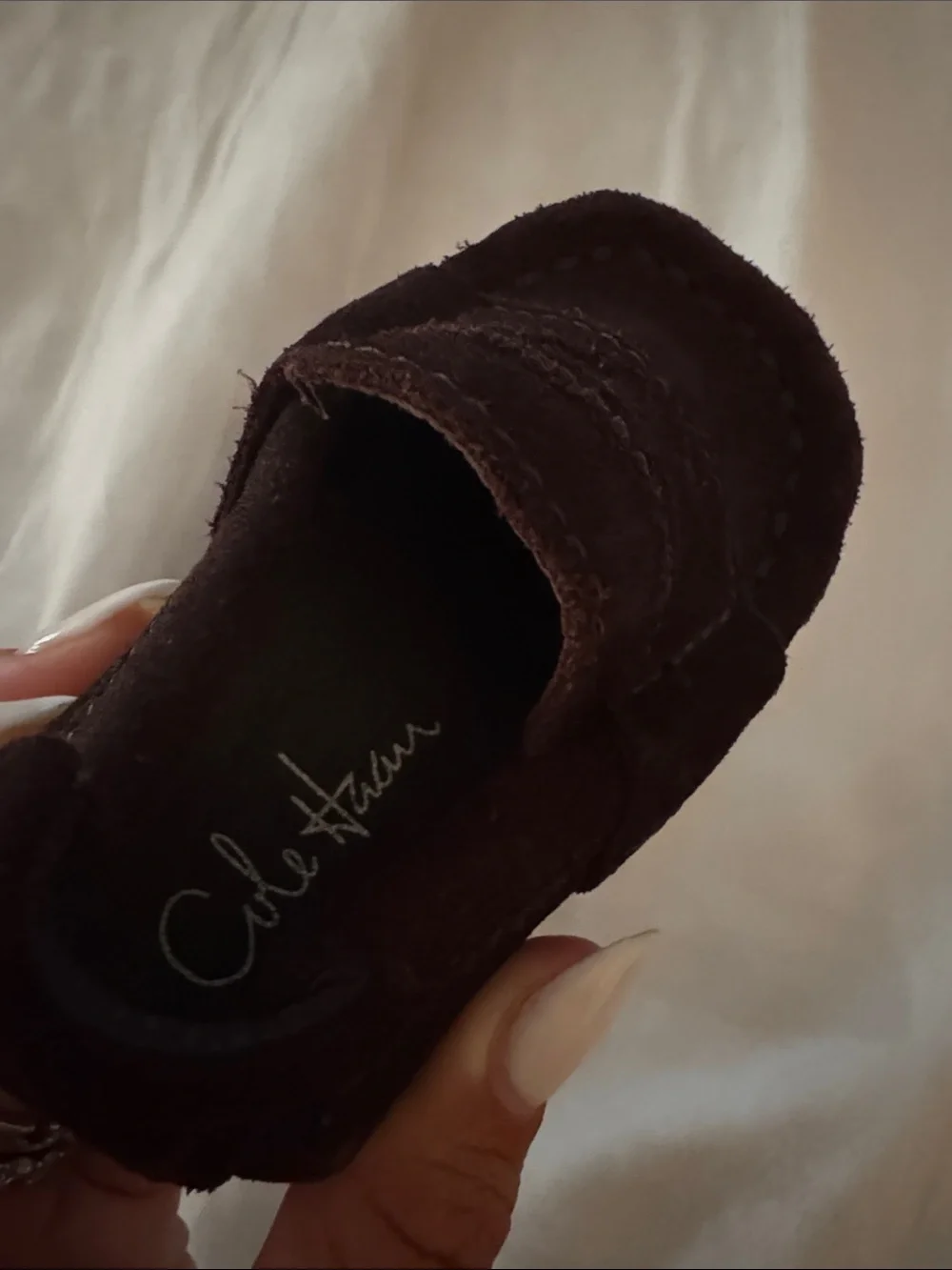 Cole Haan baby shoes size 1 / newborn Dark Brown Suede Moccasins- nwt
